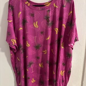 Pink Tropical Print T-Shirt
